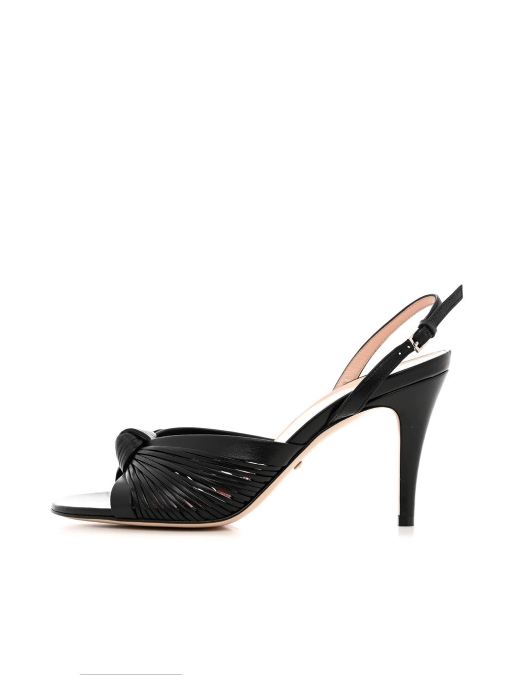 Gucci Black Knotted Slingback Stiletto Sandals